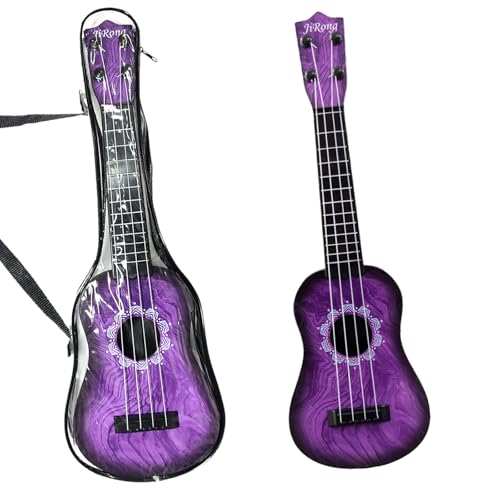 42cm Kinder Ukulele Gitarre Instrument Spielzeug Musikspielzeug mit Kostenloser Gitarrentasche Plektrum und Ersatzsaiten | Mini Gitarre für Jungen und Mädchen im Alter von 3 bis 6 Jahren (Lila) von Enjoyaa