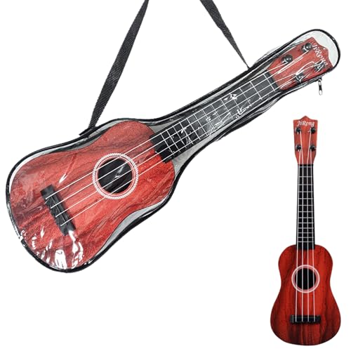 42cm Kinder Ukulele Gitarre Instrument Spielzeug Musikspielzeug mit Kostenloser Gitarrentasche Plektrum und Ersatzsaiten | Mini Gitarre für Jungen und Mädchen im Alter von 3 bis 6 Jahren (Rot) von Enjoyaa