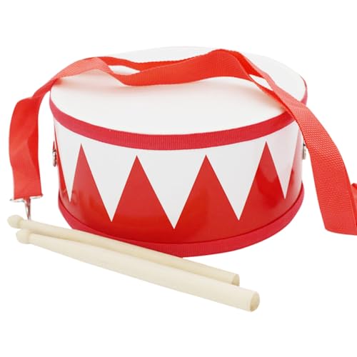 Kleine Trommel für Kinder,Kleine Trommel für Kinder,Schlaginstrument mit 2 Trommelstöcken und Verstellbarem Gurt für Kinder Neujahr Weihnachten Halloween Geburtstagsgeschenk (red) von Enjoyaa