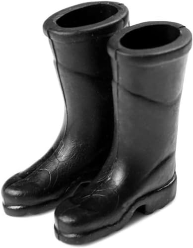 1 Paar schwarze Miniatur Regenstiefel Miniatur Regenstiefel 1:12 Mini Kunststoff Regenschuhe Puppenhaus Zubehör Schwarz Puppe Regenstiefel Puppenhaus Stiefel Mini Puppenstiefel Niedlich Mini Zubehör von Enyolidimk