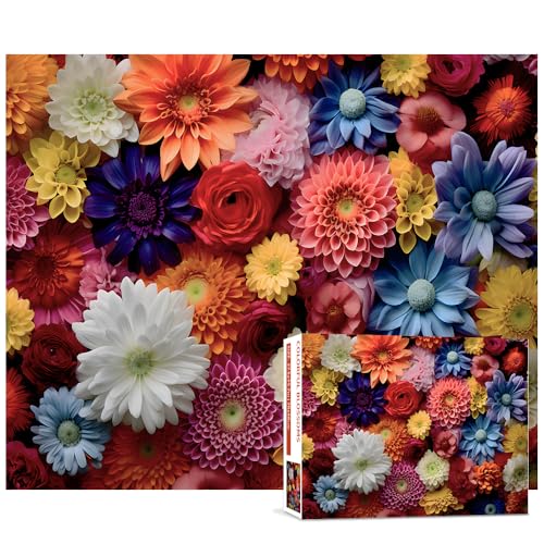 Puzzle 1000 Teile, Puzzles für Erwachsene, herausforderndes Klassische Puzzles mit Blumen-Motiv, fertige Größe 70 x 50 cm von Eohity