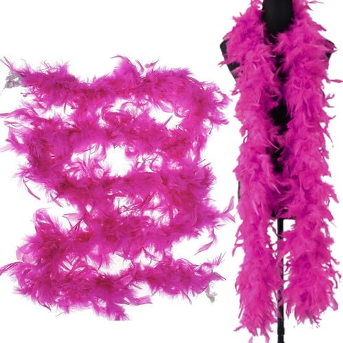 2 Stück Federboa Bunt - Flauschige Federboa, Feder Schal, Partei Boa, Kostüm-Federboas 2 Meter Lang Federn Boa Federboa Für Verkleidung Und Basteln, Hot Pink von Eoixuqba