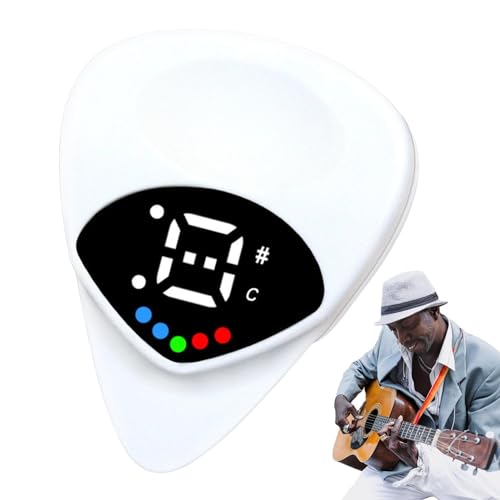 2STK 2 In 1 Gitarrenplektrum Mit Stimmgerät Für Gitarrenpickel,4 cm Stimmgerät Für Akustikgitarre,2 In 1 Gitarren Plektren Tuner Für Akustikgitarren,Lernwerkzeuge Für E-Gitarre,Für Anfänger von Eoixuqba