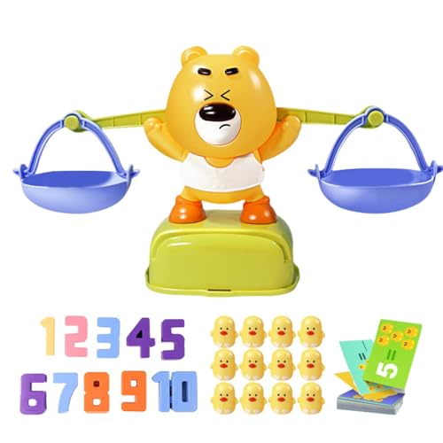 Eoixuqba Balance Mathe Spiel, Mathe Spielzeug Waage, 35x20cm Bären Balance Mathe Spiel, Monteessori Spielzeug Für Kinder Mit Waage Und Zubehör, Lernspiele Kinderspielzeug Geschenk Für Junggen von Eoixuqba