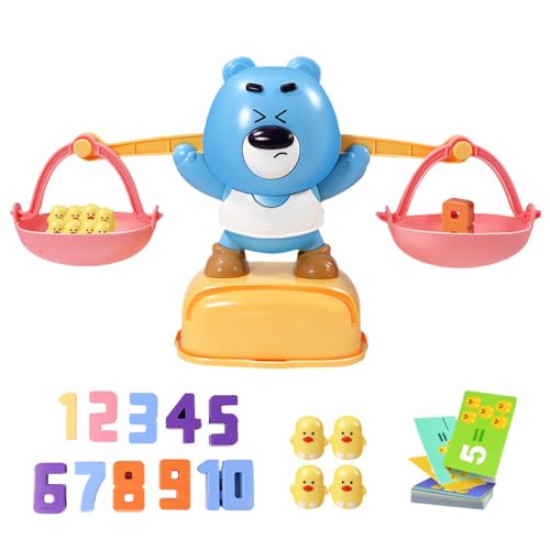 Eoixuqba Balance Mathe Spiel, Mathe Spielzeug Waage, 35x20cm Bären Balance Mathe Spiel, Monteessori Spielzeug Für Kinder Mit Waage Und Zubehör, Lernspiele Kinderspielzeug Geschenk Für Junggen von Eoixuqba