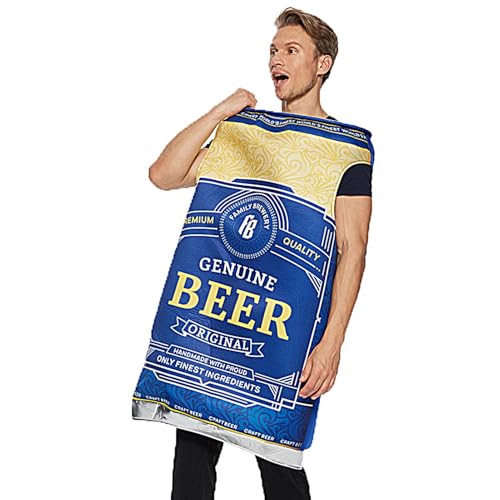 Eoixuqba Bierkarnevals-Outfits,Bierdosen-Kostüm, Soda Jerk Kostüme Bier Outfits, Bierflaschenkostüm für Erwachsene, Bierkostüm-Sets für Halloween, Karneval, Erwachsene, Themenwochen von Eoixuqba