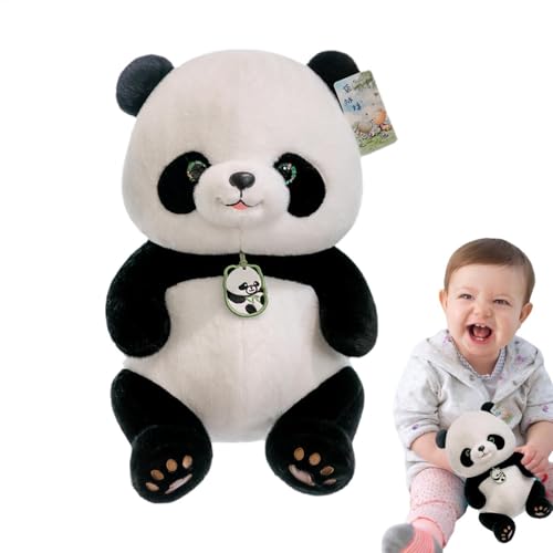 Eoixuqba Chinesischer Panda Plüsch, Plüschpanda Stoffed Animal - Entzückendes Panda Plüschkissen | Elastische Baumwollfüllung Tierpuppe Indoor -Sofa Dekoration von Eoixuqba