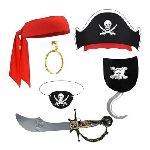 Eoixuqba Cosplay-Piratenkostüme für Kinder, Piratenkostümzubehör für Kinder, Dress Up Piraten-Kostümset für Kinder, Piratenkostüm-Set für Cosplay von Eoixuqba