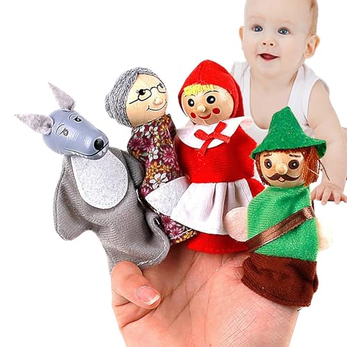 Eoixuqba Finger-Familienpuppen,Kleinkind-Fingerpuppen - 4 Stück Cartoon Fingerpuppen,Lernfähiges Fingerpuppen-Set mit weichen Tieren für Babys, Story Time im Tierstil für Kleinkinder von Eoixuqba