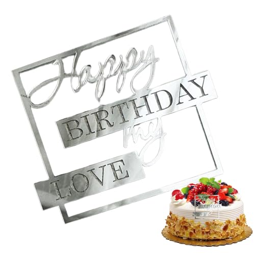 Eoixuqba Geburtstags-Kuchenaufsatz,Alles Gute zum Geburtstag-Kuchendekorationen,Acryl-Kuchenaufsatz, Neuheit, einzigartiger Kucheneinsatz | Acryl-Topper „Happy Birthday“, elegant, für Party- und von Eoixuqba