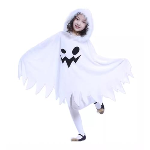 Eoixuqba Geisterkostüm für Kinder, Geisteroutfit für Mädchen,Cosplay-Kostüm mit Kapuze - Halloween-Umhang, Rollenspiel-Requisiten für Halloween, gruseliges Süßes oder Saures von Eoixuqba