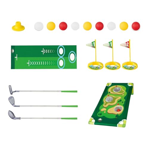 Eoixuqba Golfspielzeugset für Kinder,Golfspielzeugset für Kinder - Verstellbarer Kinder-Golfschläger mit Putting-Matte | Lustige Sportspielzeug-Golfspiele mit Übungsloch für und Mädchen von Eoixuqba