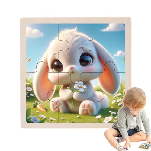 Eoixuqba Holzpuzzle-Tischspiel, Holzpuzzles für Erwachsene - Lustiges Kinder-Kaninchen-6-teiliges Puzzle-Brettspiel | Tierförmige Holzpuzzles. Lustiges Puzzlespiel für, Mädchen, Auto, Reisen von Eoixuqba