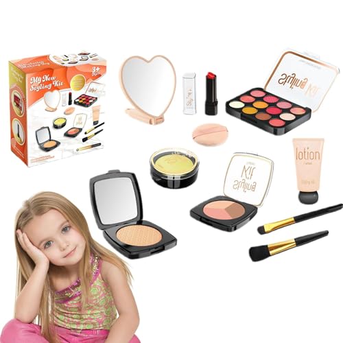 Eoixuqba Kinder-Make-up-Sets für Mädchen,Play-Make-up-Set für Kinder | Make-up-Spielzeugsets für Mädchen,Gefälschtes Kinder-Rollenspiel-Make-up-Set, sichere Rollen-Kosmetik-Sets zum Spielen und von Eoixuqba