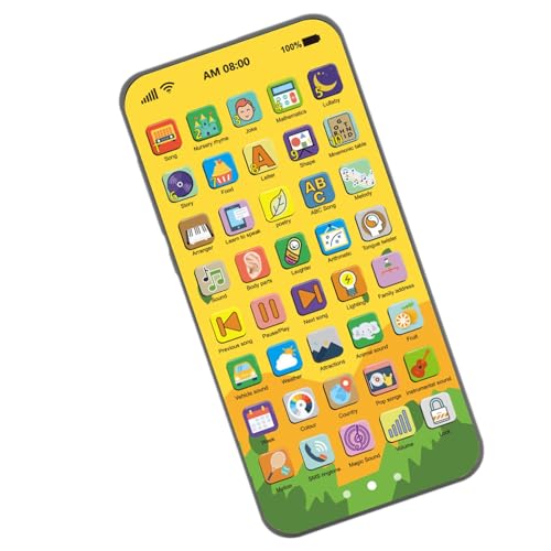 Eoixuqba Kinderspielzeug-Smartphone, vorgetäuschtes Handy-Modell - Interaktives Spielzeug mit schillerndem Licht - Mit leichtem Touchscreen-Telefon, wiederaufladbar, über 10.000 Funktionen, von Eoixuqba