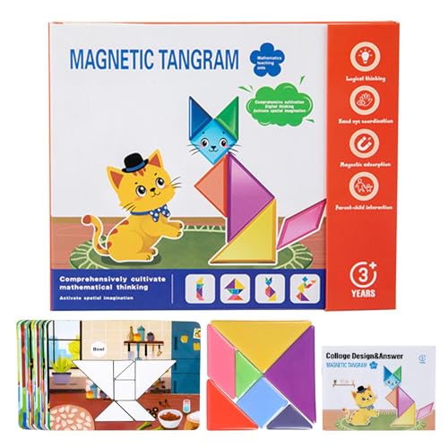 Eoixuqba Pattern Blöcke für Kinder - Magnetisches Tangram Spielzeug - Geometrische Formen Puzzle - Für Kinder Ab 3 Jahren Mädchen Kindergarten Vorschule Homeschool Mathematik Lernspielzeug Eoixuqba Pattern Blöcke für Kinder - Magnetisches Tangram Spielzeug - Geometrische Formen Puzzle - Für Kinder Ab 3 Jahren Mädchen Kindergarten Vorschule Homeschool Mathematik Lernspielzeug von Eoixuqba