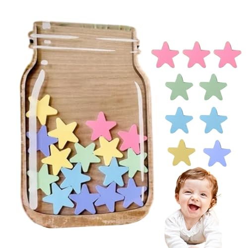 Eoixuqba Personalisierte Moon Reward Jar, Star Jar Reward System, Reward Jar Mit 25 Sternen, Incentive Jar Motivate Good Behaviour Jar, Behavior Management Classroom Tools, Reward Glass for Teachers von Eoixuqba