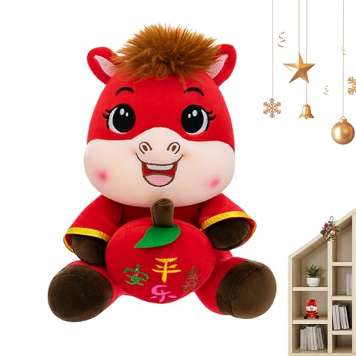 Eoixuqba Plüsch,Plüschtier Chinesisches Neujahrs - Cartoon 2026 Reichtum Frieden Puppe Maskottchen für Wohnzimmer Kinderzimmer Nachttisch Party Eoixuqba Plüsch,Plüschtier Chinesisches Neujahrs - Cartoon 2026 Reichtum Frieden Puppe Maskottchen für Wohnzimmer Kinderzimmer Nachttisch Party von Eoixuqba