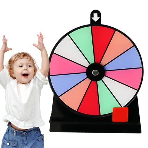 Eoixuqba Preisrad Rotierendes Roulette Rad Mit 12 Fächern, Drehrad, Abnehmbarer Glücksrad-Spinner Mit Ständer, Löschbare Acryltafel, Rouletterad, Für Messepartys, Kneipenkarneval von Eoixuqba