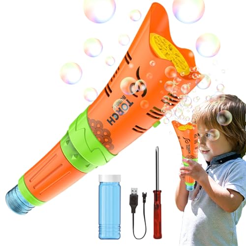 Eoixuqba Seifenblasenmaschine für den Außenbereich, Seifenblasenmaschine für Kinder | Fackel-Blasenmacher | Handliche Seifenblasenmaschine für Kinder, Seifenblasenstab mit Licht, von Eoixuqba