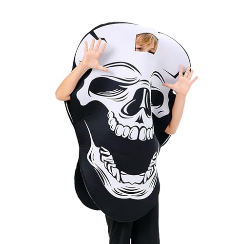 Eoixuqba Skelett-Kostüm für Kinder, Halloween-Skelett-Outfit,Skelettanzug für Kinder - Verkleidung, Rollenspielzubehör, Urlaubskleidung, Cosplay-Kostüm für und Mädchen von Eoixuqba