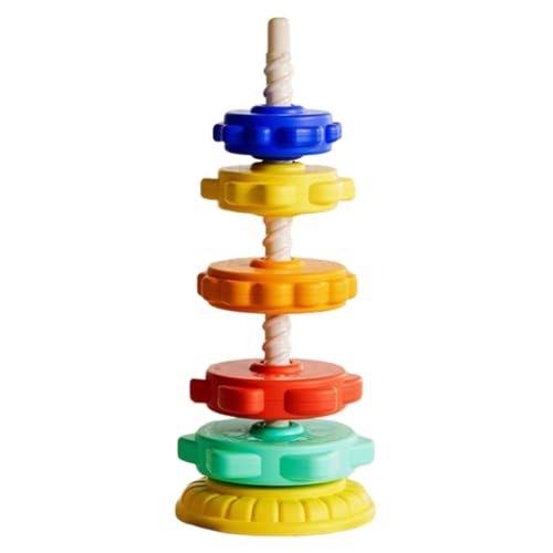 Eoixuqba Spin-Stacker-Spielzeug,Spinner-Stapler-Spielzeug | Regenbogen-Ring-Stapler | Spin-Stapelspielzeug für Kleinkinder, Regenbogen-Ringstapelspielzeug für 1- bis 3-jährige Mädchen, sensorisches von Eoixuqba