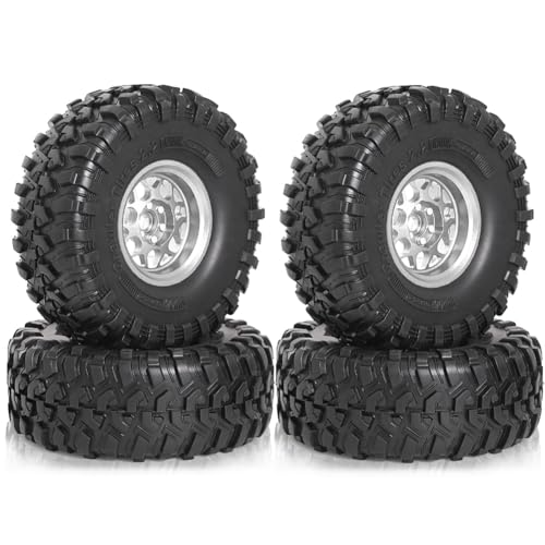 Eorleya RC-Reifen Reifen-Upgrade-Teile Schlammreifen RC-Autoteile Zubehör Schwarz & Silber Eorleya RC-Reifen Reifen-Upgrade-Teile Schlammreifen RC-Autoteile Zubehör Schwarz & Silber von Eorleya