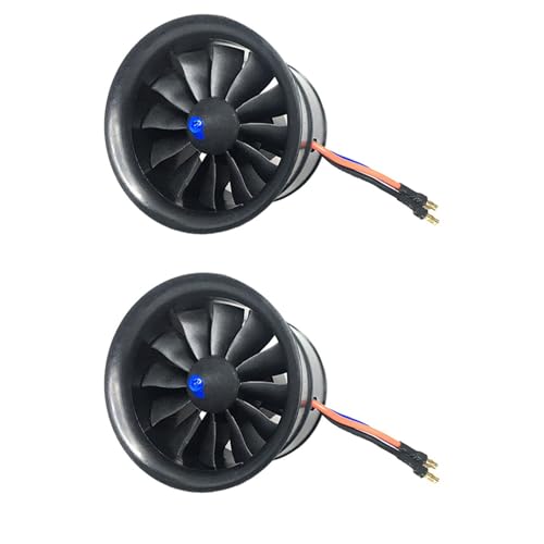 Eoslcusmvl 2X EDF 70 mm 2300 KV 6S 12 Blatt RC LüFterpropeller mit BüRstenlosem Motor für RC Jet Flugzeug Drohnenmodell Teile von Eoslcusmvl