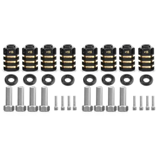 Eoslcusmvl 2X RC-Messing-Distanzstücke Rad-Sechskant-Nabenverlängerungen für TRX4 TRX6- Verlängerungs-Sechskantantriebsadapter (+15 mm Dicke) von Eoslcusmvl