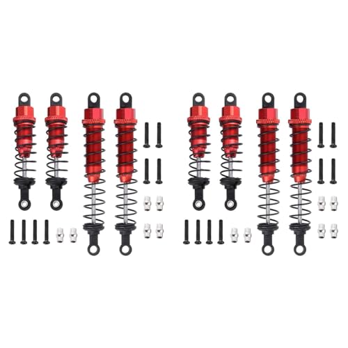 Eoslcusmvl 4X mit MetallöL GefüLlter Vorderer und Hinterer StoßDäMpfer für 1/12 12428 12423 RC Car Crawler Upgrade-Teil, Rot von Eoslcusmvl