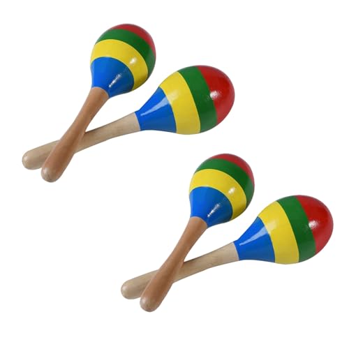 Eoslcusmvl Maracas Handpercussion-Rasseln, Rumba-Shaker-Musikinstrument Aus für Kinder und Erwachsene, 4Er-Set von Eoslcusmvl