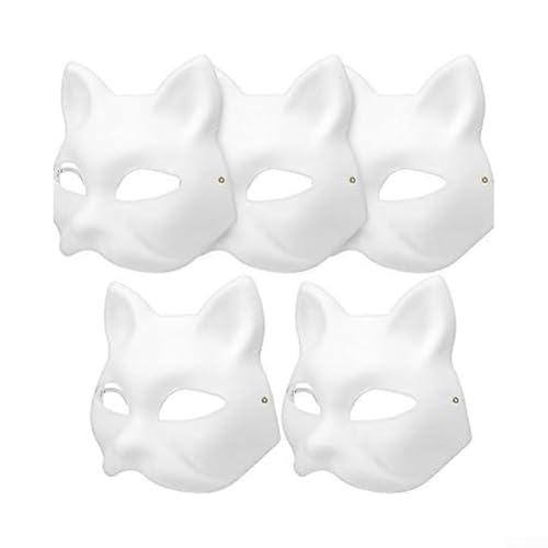 EpheyFIF Unlackierte Katzen-Gesichtsmaske 6er Set mit pelzigem Rand Filztuch und weißem Papier zum Handmalen und Basteln, inklusive Augennetz und dekorativen Sternaufklebern EpheyFIF Unlackierte Katzen-Gesichtsmaske 6er Set mit pelzigem Rand Filztuch und weißem Papier zum Handmalen und Basteln, inklusive Augennetz und dekorativen Sternaufklebern von EpheyFIF