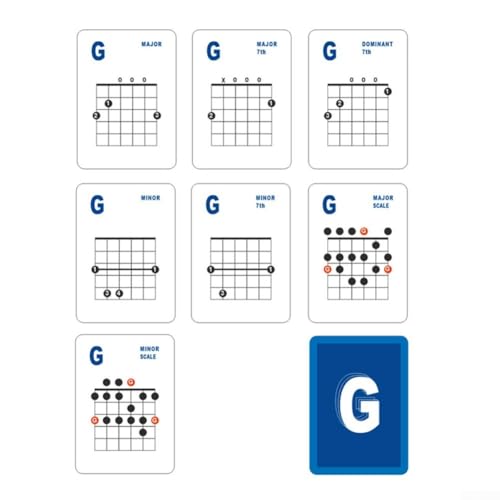 Komplettes Set mit 49 Stück für Gitarren-Akkord-Lernkarten für angehende Musiker Komplettes Set mit 49 Stück für Gitarren-Akkord-Lernkarten für angehende Musiker von EpheyFIF