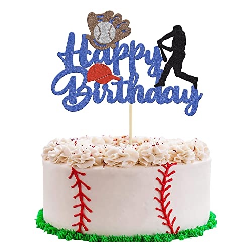 1 Pack Baseball Theme Cake Topper Sports Happy Birthday Baseball Player Cake Decoration for Baseball Sports Party Thema Decoration Supplies von Ephlyn