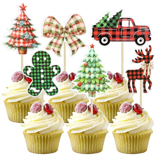 Ephlyn Cupcake-Aufsätze mit Weihnachtsbäumen, 36 Stück von Ephlyn