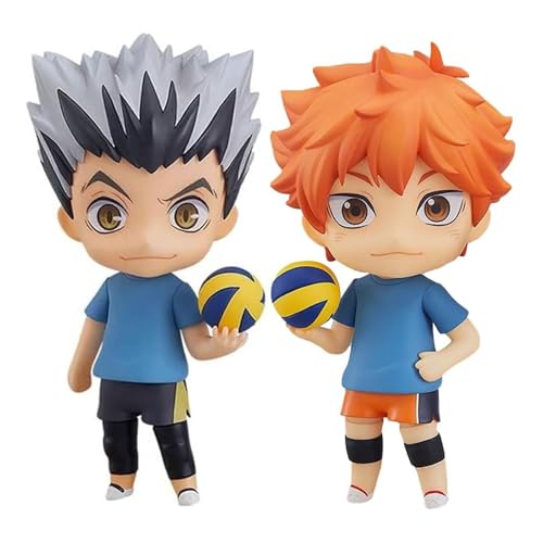 Epitome Anime Haikyuu Figuren Hinata Shoyo/Kotaro Bokuto Actionfigur Q Version Bewegliche Austauschbare Statue Gesicht PVC Modell Desktop Dekoration Sammlung Geschenke für Fans (Stil 3) von Epitome