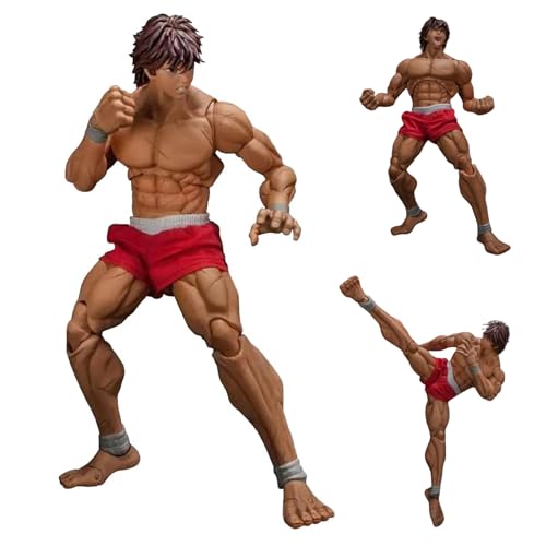 Epitome Anime- und Manga-Figuren Baki Muskelkämpfer Hanma Baki, bewegliche und veränderbare Gesichts-Kampfmodelle, Statue, PVC-Ornamente, 17 cm von Epitome