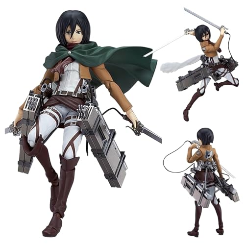 Epitome Attacking Giant Figure Mikasa Anime Action Figure Cool Battle Scene Characters Figure PVC Tabletop Decoration Anime Model Collectibles Ornaments Gifts von Epitome