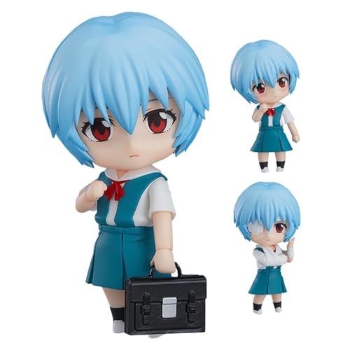 Epitome Ayanami Rei Anime Figur Q Version Actionfigur Ayanami Rei Austauschbares Zubehör Anime Figur PVC Modell Statue Sammlung Desktop Dekoration Geschenke von Epitome