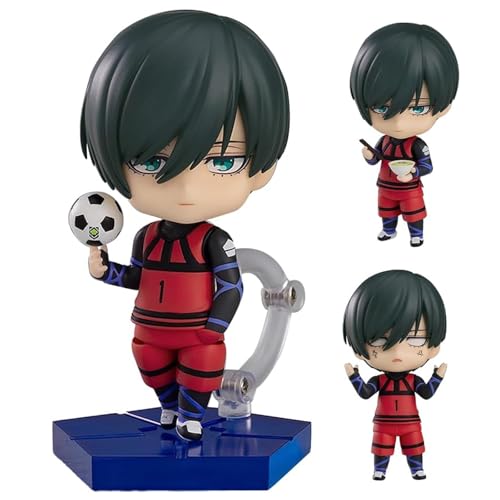 Epitome Blue Lock Anime Figure Rin Itoshi Figure Q Version Mini Action Figure Changeable Heads Action Figure PVC Model Statue Desktop Decoration Collection Gifts Fans von Epitome