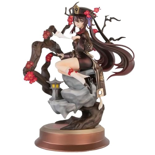 Epitome Hutao Figur Anime Spiel Charakter Hu tao Figur PVC Modell Statue Cartoon Actionfigur Ornamente mit Zubehör Desktop Dekoration Geschenk für Spielefans von Epitome