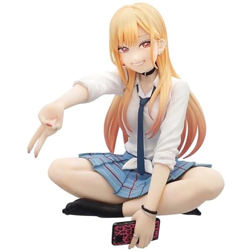 Epitome Kitagawa Marin Anime Figure My Dress-Up Darling Figure Cute School Uniform Style Sitting Position Character PVC Model Statue Desktop Decoration Collection Gifts for Fans von Epitome