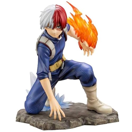 Epitome MHA Todoroki Shoto Anime Figure Battle Stance Anime Character Model Fusion of Fire and Ice PVC Model Statue Desktop Decoration Collection Gifts for Fans von Epitome