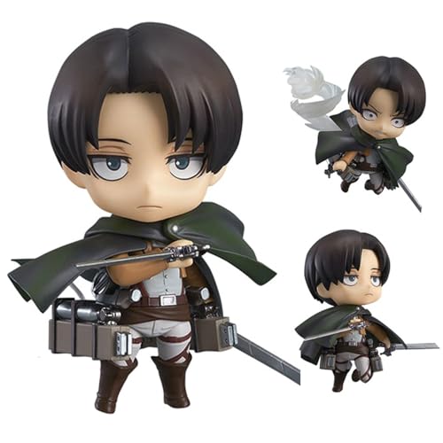 Eren Jaeger Levi Figur Anime Levi Action Figure Q Edition Changeable Accessories Statue Anime Cartoon Characters PVC Model Desktop Decoration Collectibles Ornaments for Gift von Epitome