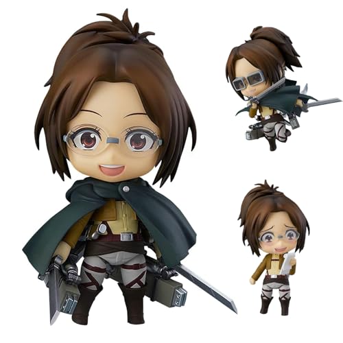 Hange Zoe Figur Eren Jaeger Levi Anime Figur Battle Edition Actionfigur Beweglicher und austauschbarer Kopf PVC Modell Niedliche Mini Statue Desktop Dekoration Sammlung Geschenke für Fans von Epitome