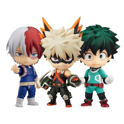 MHA Anime Figur Todoroki Shoto/Bakugou Katsuki/Midoriya Izuku Actionfigur Q Edition Bewegliches Gelenk PVC Modell Statue Sammlerstücke Ornamente Desktop Dekorationen Geschenke für Fans (Stil 1+2+3) von Epitome