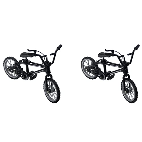 Epodmalx 2X Alu Mini Mountainbike Fahrrad Modell Für 1/10 RC Crawler Axial SCX10 TRX4 D90 CC01 Dekoration, Schwarz von Epodmalx