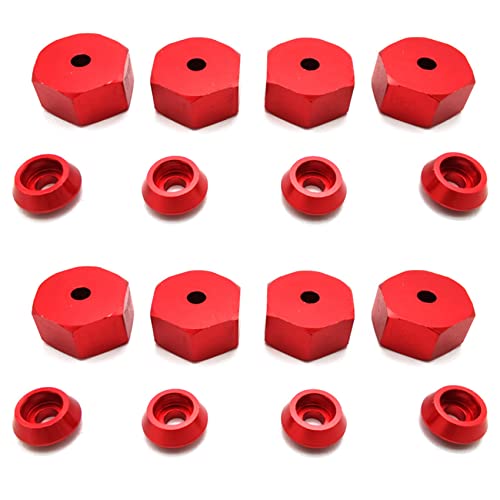 Epodmalx 8 STÜCKE 5 mm Bis 12 mm Metall-Kombinierer-Radnaben-Sechskantadapter für D12 C24 C34 B24 B36 MN D90 D99 Rot von Epodmalx