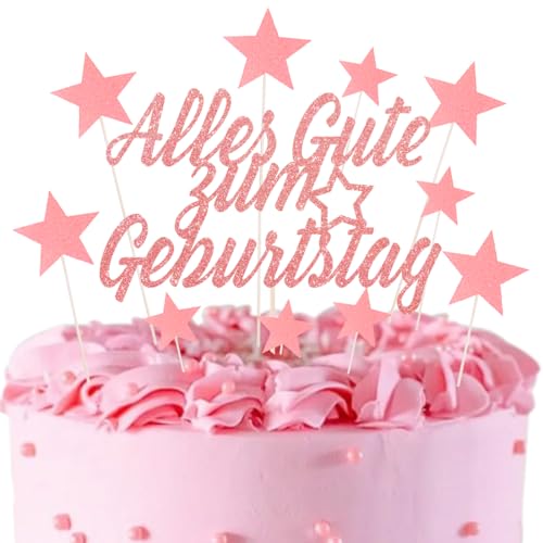 17 Stück Torten deko Geburtstag Farbe-2, Cake Topper, Alles Gute zum Geburtstag Kuchendeko von Epokus