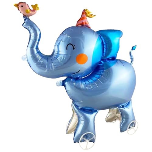 Elefant Folienballon 3D Stehend mit Rädern, XXL Waldtiere Helium Ballon, Elefant Luftballon, Walking Tiere Ballon Stehend für Kinder Mädchen Junge Geburtstag Party Deko Geschenk, 1 Stück von Epokus